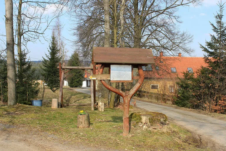 Fork in Milesimov, part of Všeradov village, Czech Republic